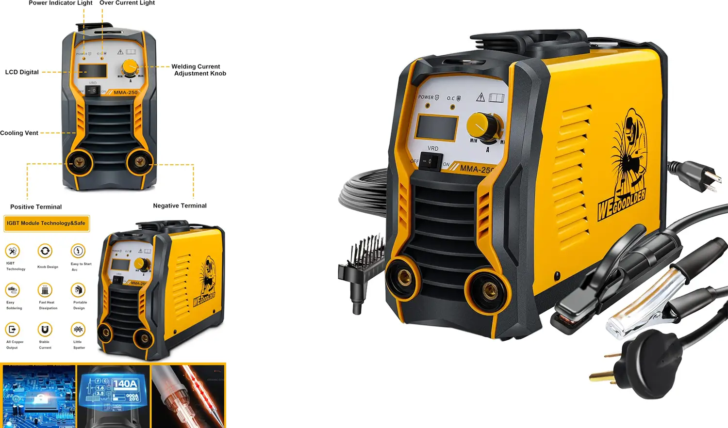 110/220V Mini MMA Welder 250Amp ARC Stick Welding Machine