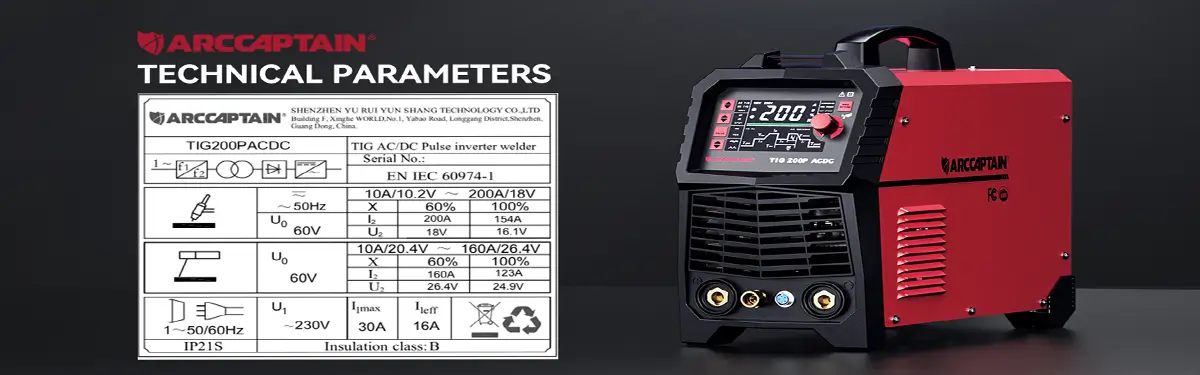 ARCCAPTAIN TIG Welder AC/DC 200Amp with Pulse