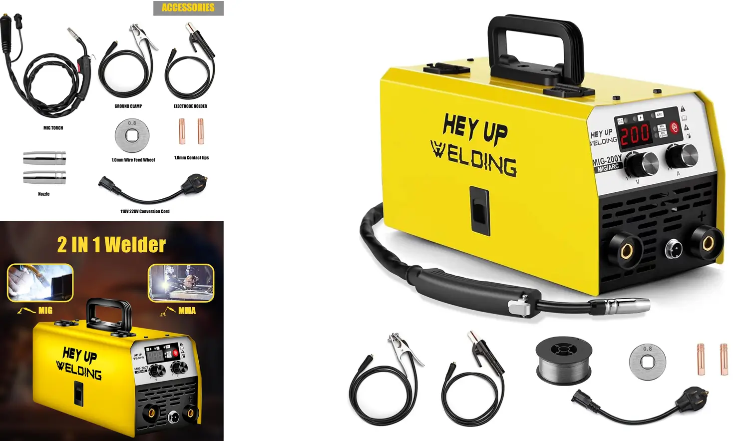 Hey Up Welder, 140Amp 2 IN 1 Stick/Flux Core Welder