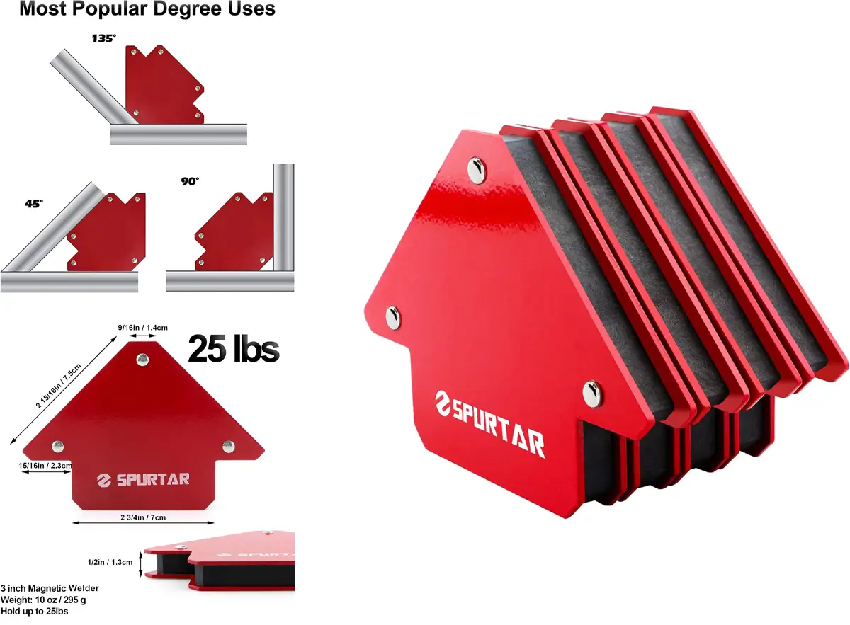 Spurtar Welding Magnets, 25lbs 4Pcs Welding Magnets