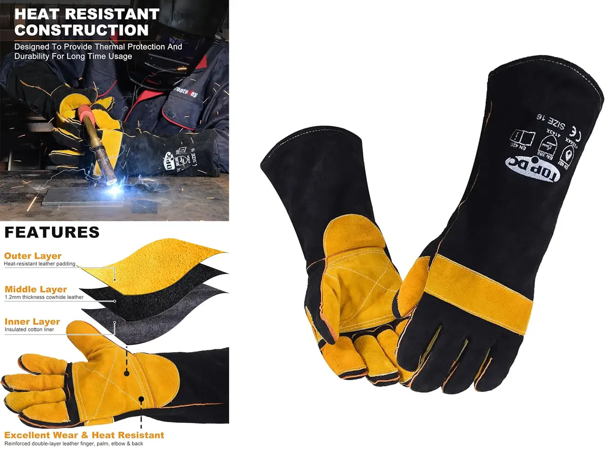 TOPDC Welding Gloves 16 Inches 932℉