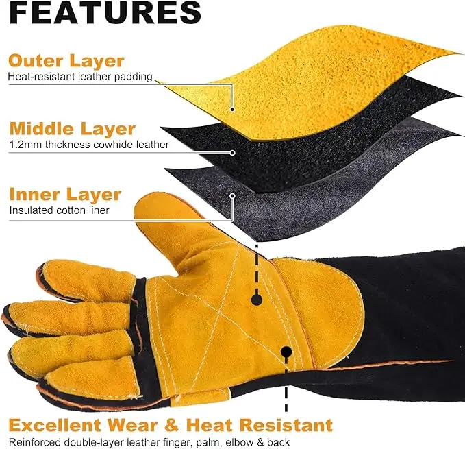 TOPDC Welding Gloves 16 Inches 932℉