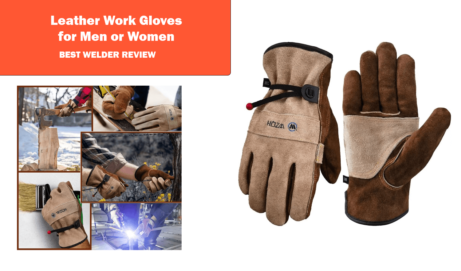 Leather Work Gloves for Men or Women