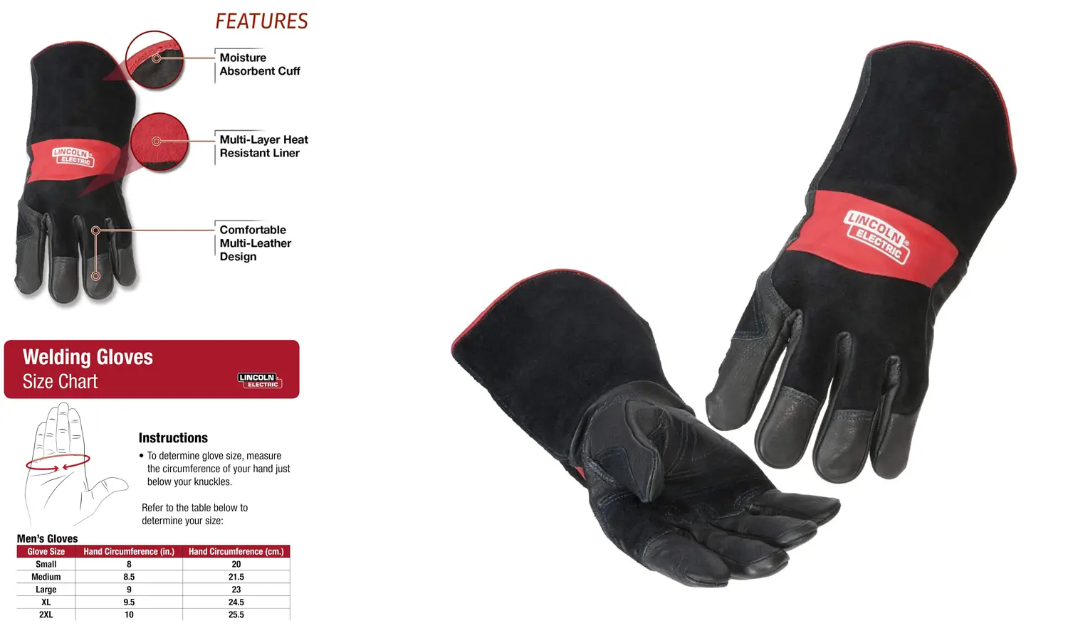 Lincoln Electric Premium Leather Welding Gloves