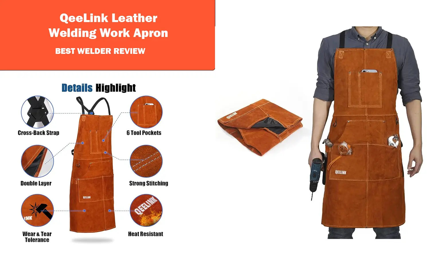 QeeLink Leather Welding Work Apron