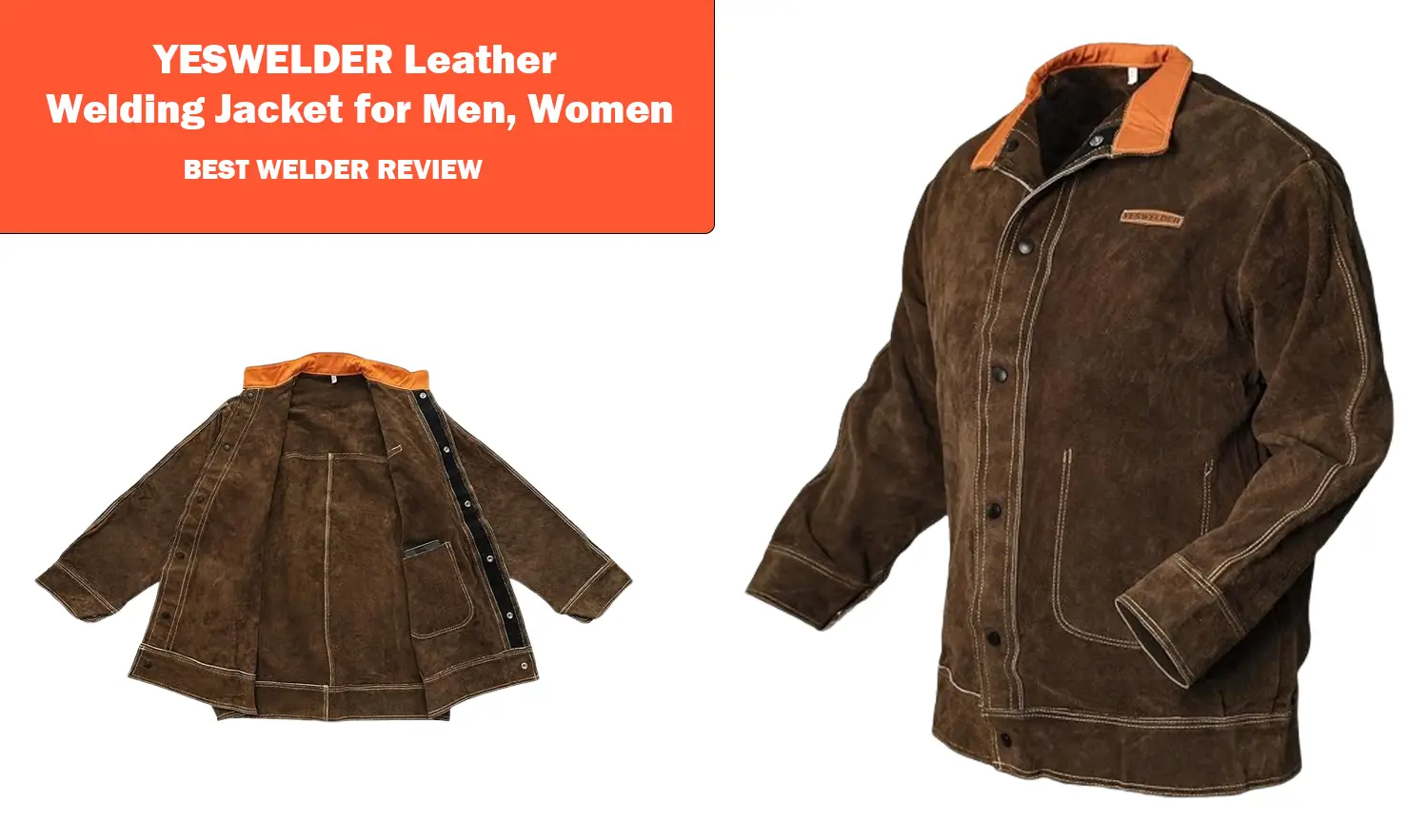 YESWELDER Leather Welding Jacket for Men, Womens